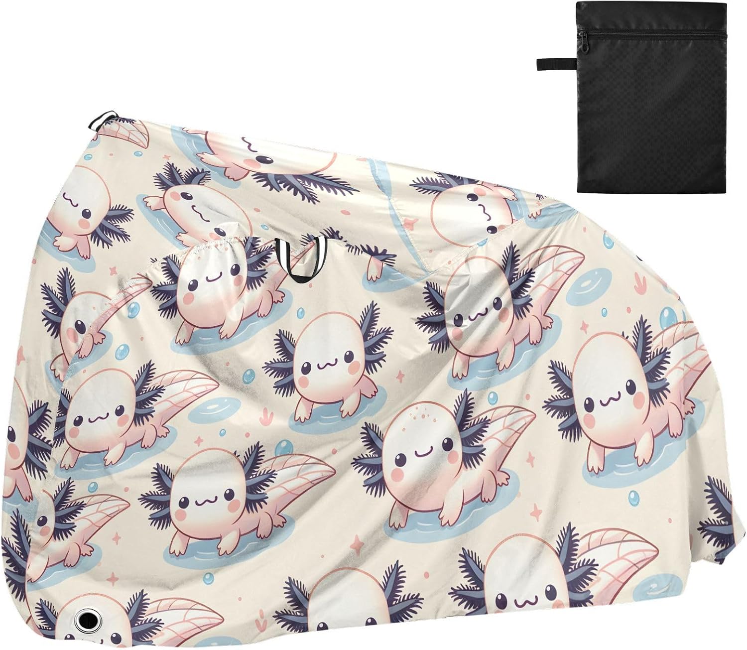 ALAZA Cute Axolotl Bike Cover Waterproof Outdoor Ebike Bicycle Covers Tarp Protection for 1/2 Bikes, Sun UV Dust Wind Proof