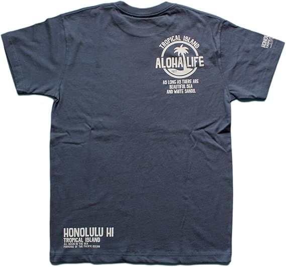 Amazon フララニ Hulalani メンズ ハワイアン Tシャツ 1922aloha L ネイビー Tシャツ カットソー 通販