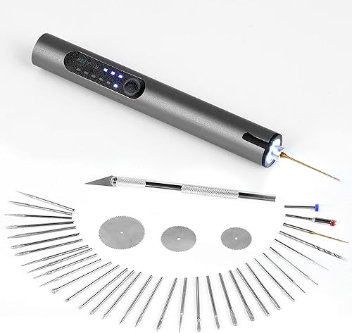 Bolígrafo de grabado LED con cuchillo de manualidades y 36 puntas, herramienta de grabado recargable por USB Serzase, mini bolígrafo profesional de disponible en Yaxa Colombia