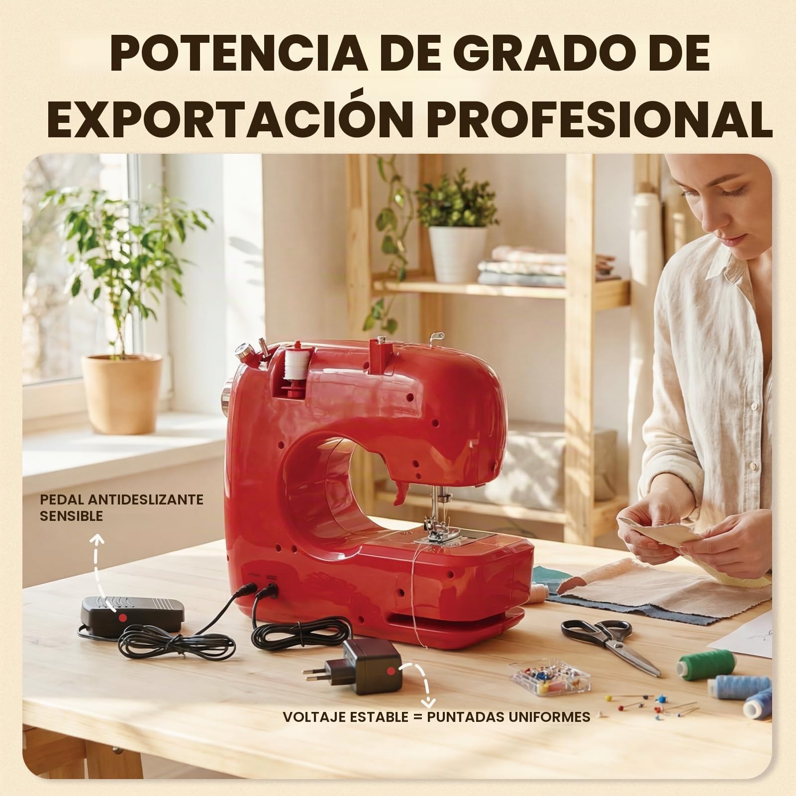 Mini máquina de coser eléctrica, 16 puntadas Multifuncional máquina de coser doméstica con doble aguja, juego de costura portátil para principiantes, arte DIY y acolchado
