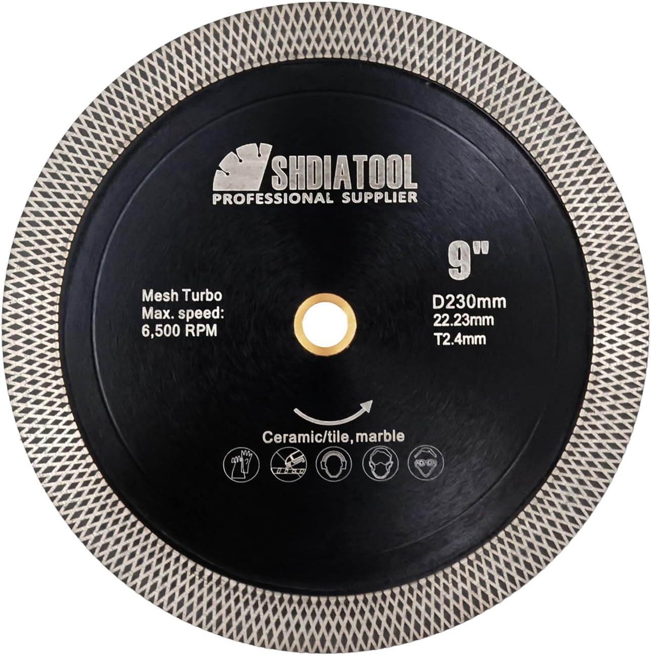 SHDIATOOL 2Pcs Porcelain Tile Diamond Saw Blades Diameter 4.5 Inches x 7/8 inch for Dry/Wet Cutting Grinding Ceramic Marble Artificial Stone