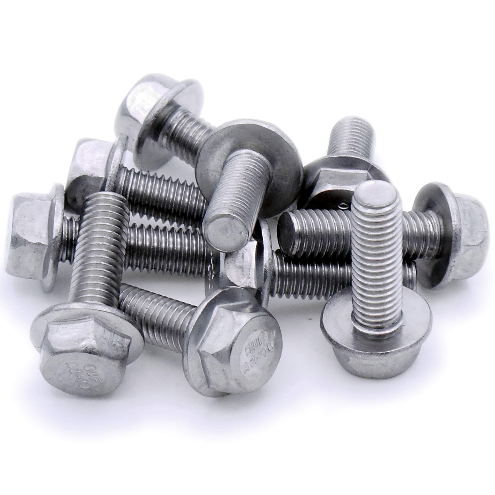 Singularity Supplies M6 (6Mm X 40Mm) Flanged Hex Bolt (Fully Threaded Setscrew) - Stainless Steel (A2) (Pack Of 10)
