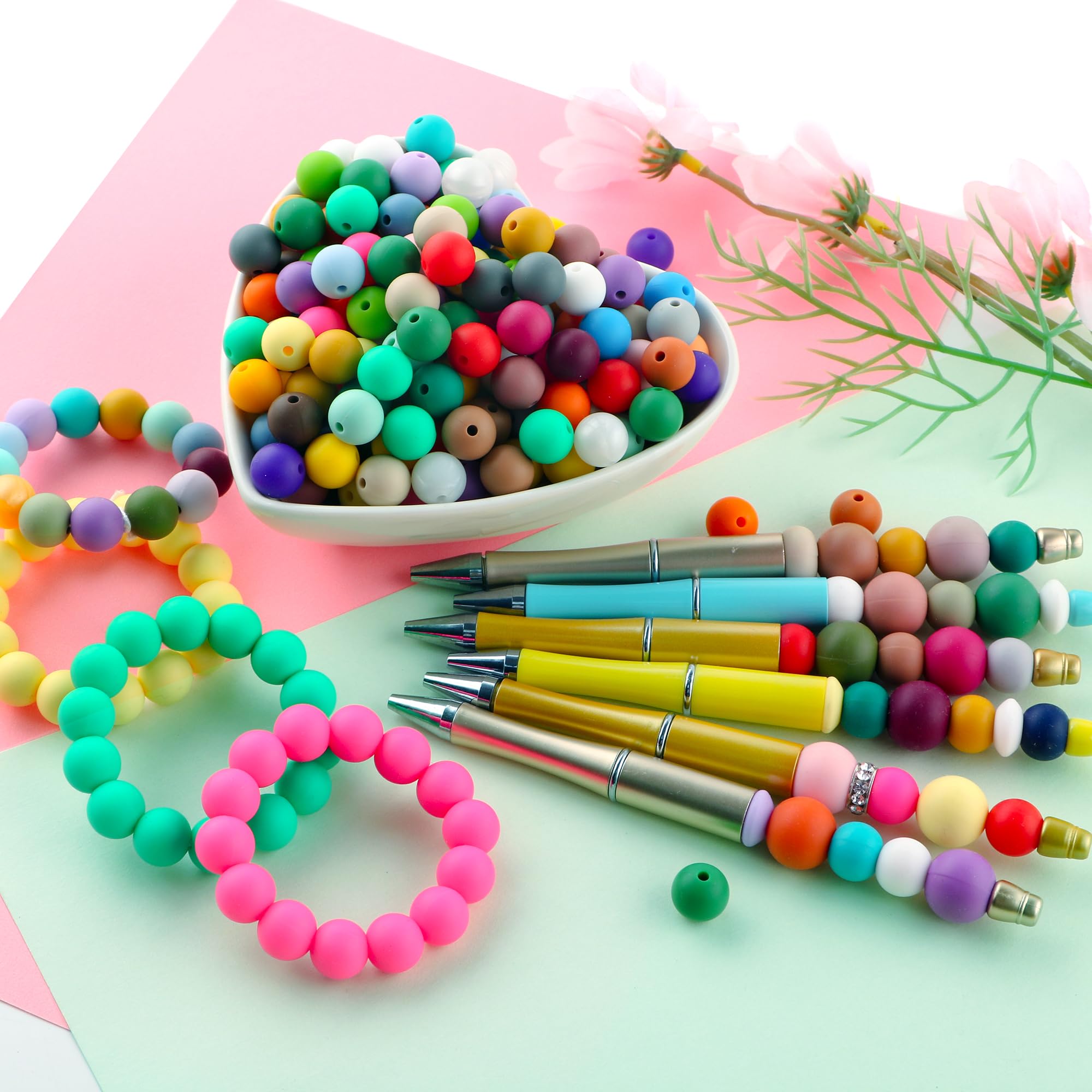 200 perline in silicone da 12 mm, perline in silicone per la