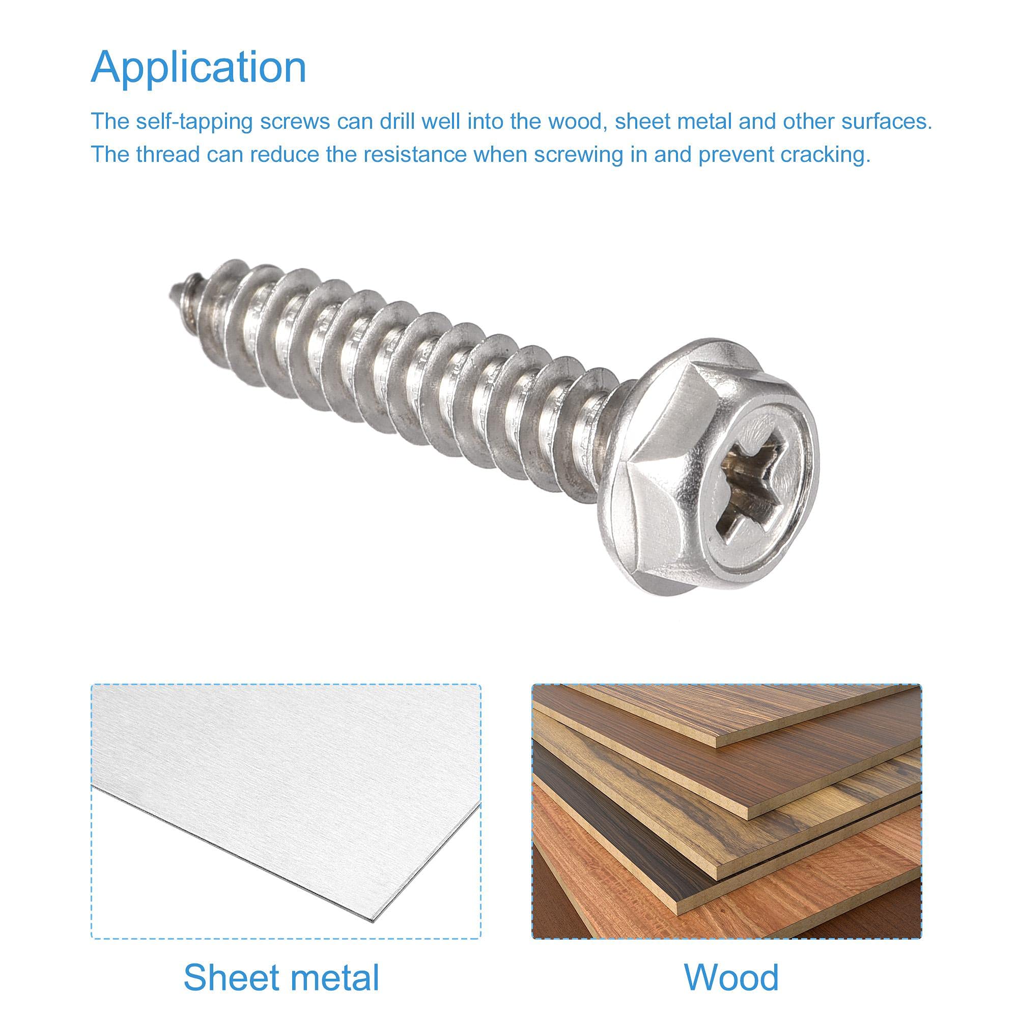 uxcell uxcellM3.5x25mm Phillips Flat Head Self Tapping Screws