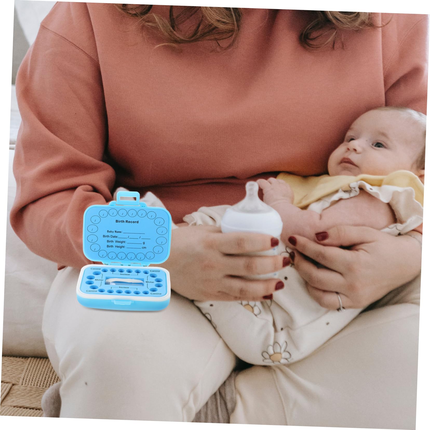 Caja para Guardar Dientes de Leche y Cabello Fetal para Niños Azul