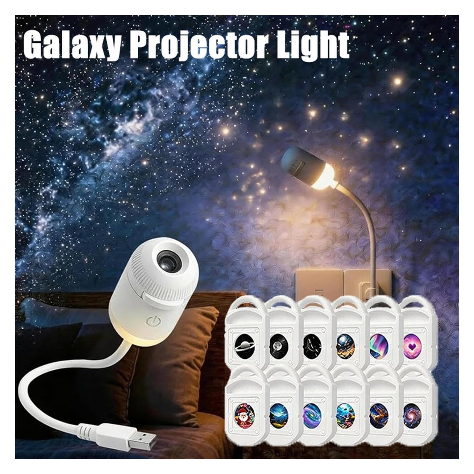Projecteur De Ciel Étoilé USB Portable, Veilleuse Galaxie 2 En 1