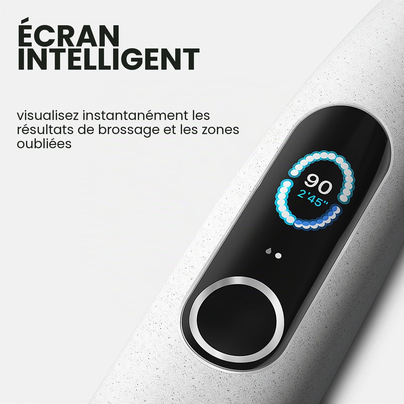 Oclean X Pro Elite, Smart Mute Brosse A Dents Electrique Sonique, 4 Modes De Blanchiment, Charge Rapide pour 35 Jours, IPX7, Étui de voyage - Gris