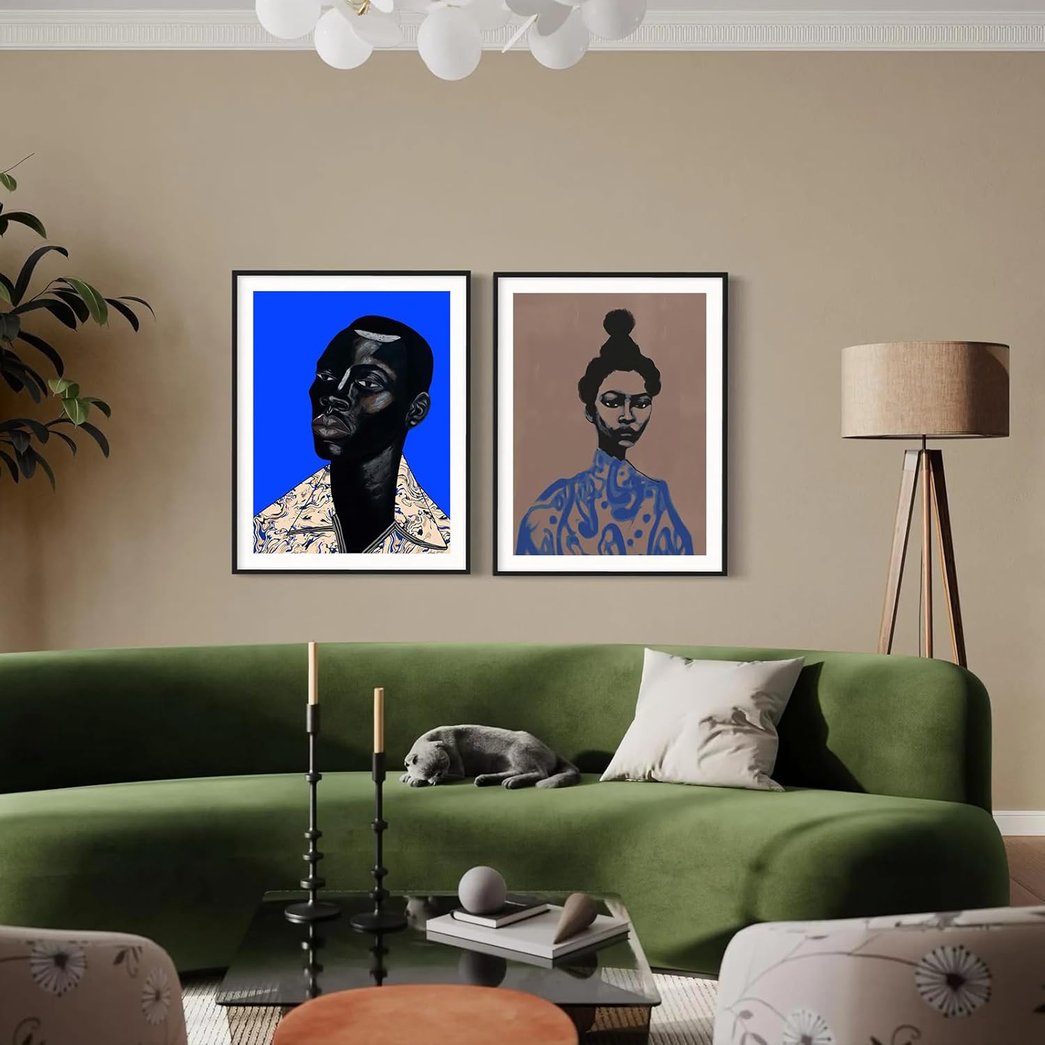 African American Women Canvas Prints Black Girl Poster Black Man Portrait Wall Art Modern Abstract Art Print Contemporary African Wall Decor for Bedroom Bathroom Living Room Decor - Unframed 12x16inch - Image 5