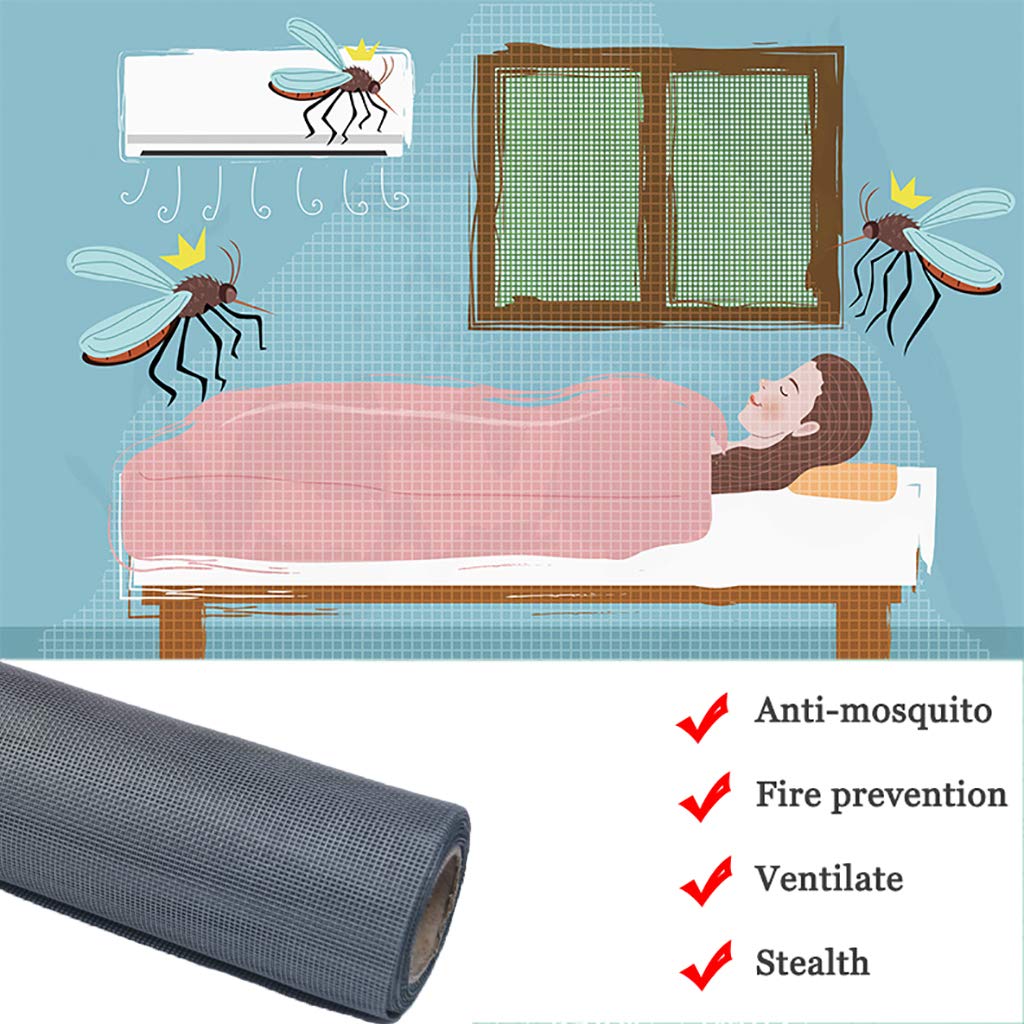 Rotolo Zanzariera 1.2x8m, Tenda Antiinsetti Resistente ai Raggi UV Zanzariera Finestra A Rullo, per La Pulizia delle Finestre. - Grigio
