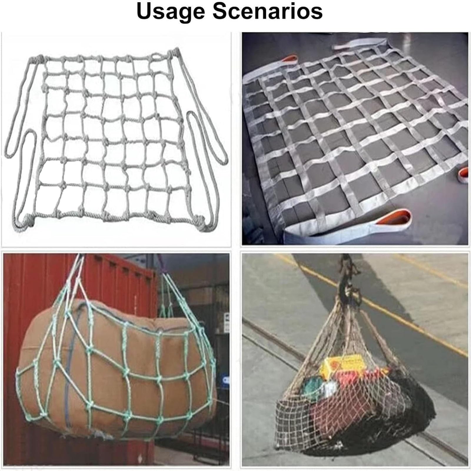 Siatka zabezpieczająca ładunek, Poliestrowa siatka do podnoszenia ładunków Wiele rozmiarów Obciążenia od 300 kg 3,5 t(1 X 1M/Mesh 10cm/Load 300KG)