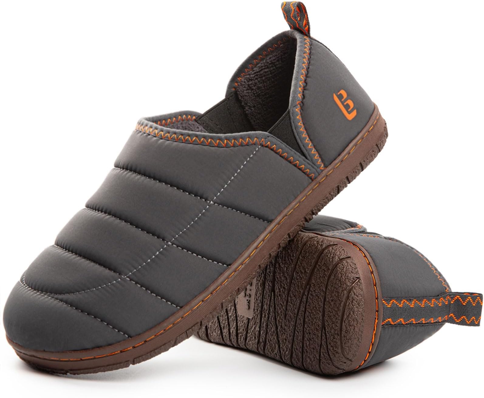 Men's Outdoor Slippers Two Tone Comfy Memory Foam Slip On Indoor House Shoes Bedroom Loafers