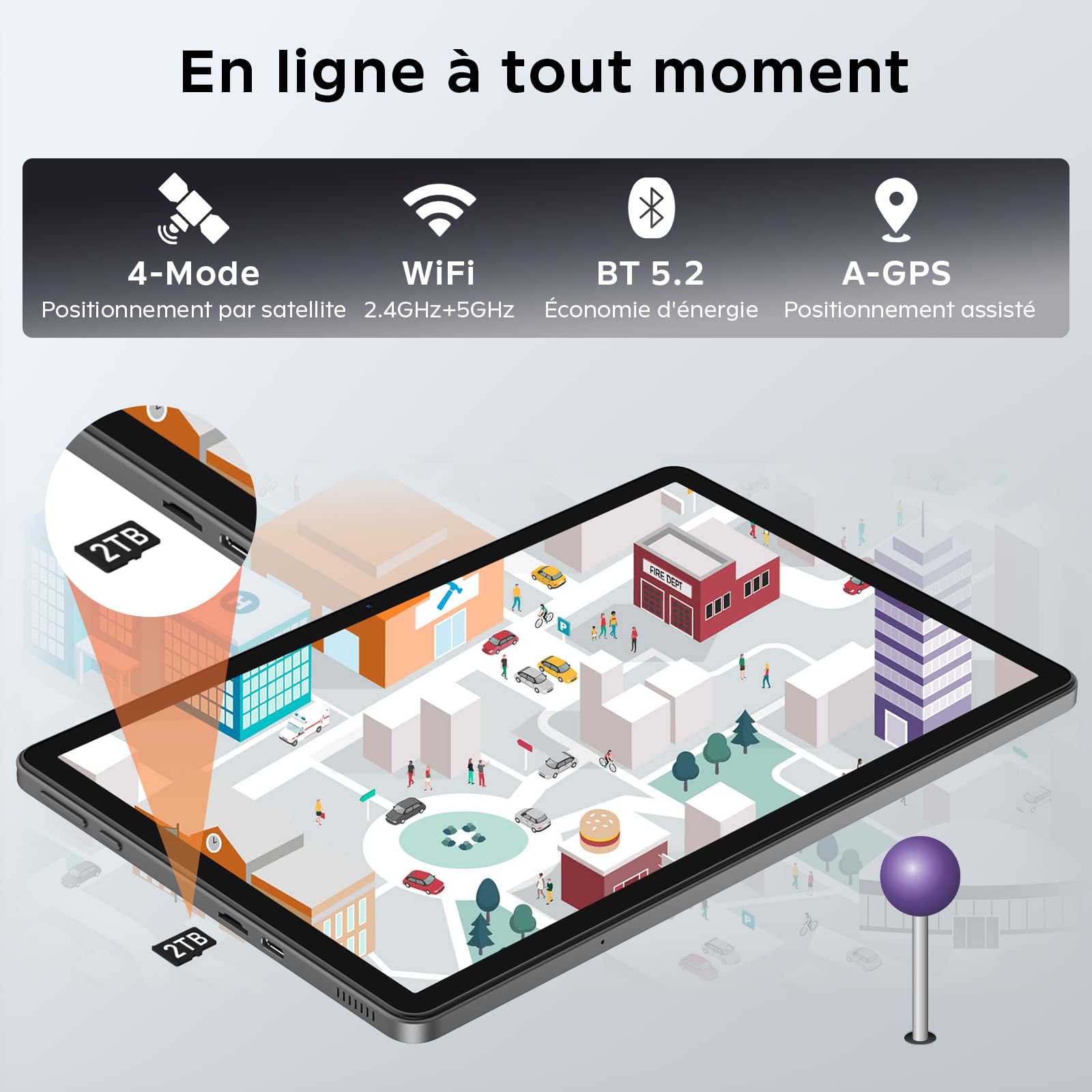 11 Pouces Tactile Android 16 Tablette avec Gemini AI|T7250 Octa-Core| 24Go RAM+256Go ROM(TF 2To)| 16MP+8MP|1920x1200 IPS HD Display|Certifié Widevine L1|GPS|8000mAh|5G WiFi|Clavier+Souris+Coque (Gris)