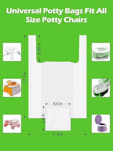 Miniatura 2 de 80 bolsas desechables para orinal compatibles con OXO Tot 2 en 1 Go Potty, bolsas de repuesto para inodoro de niños pequeños, bolsas universales de