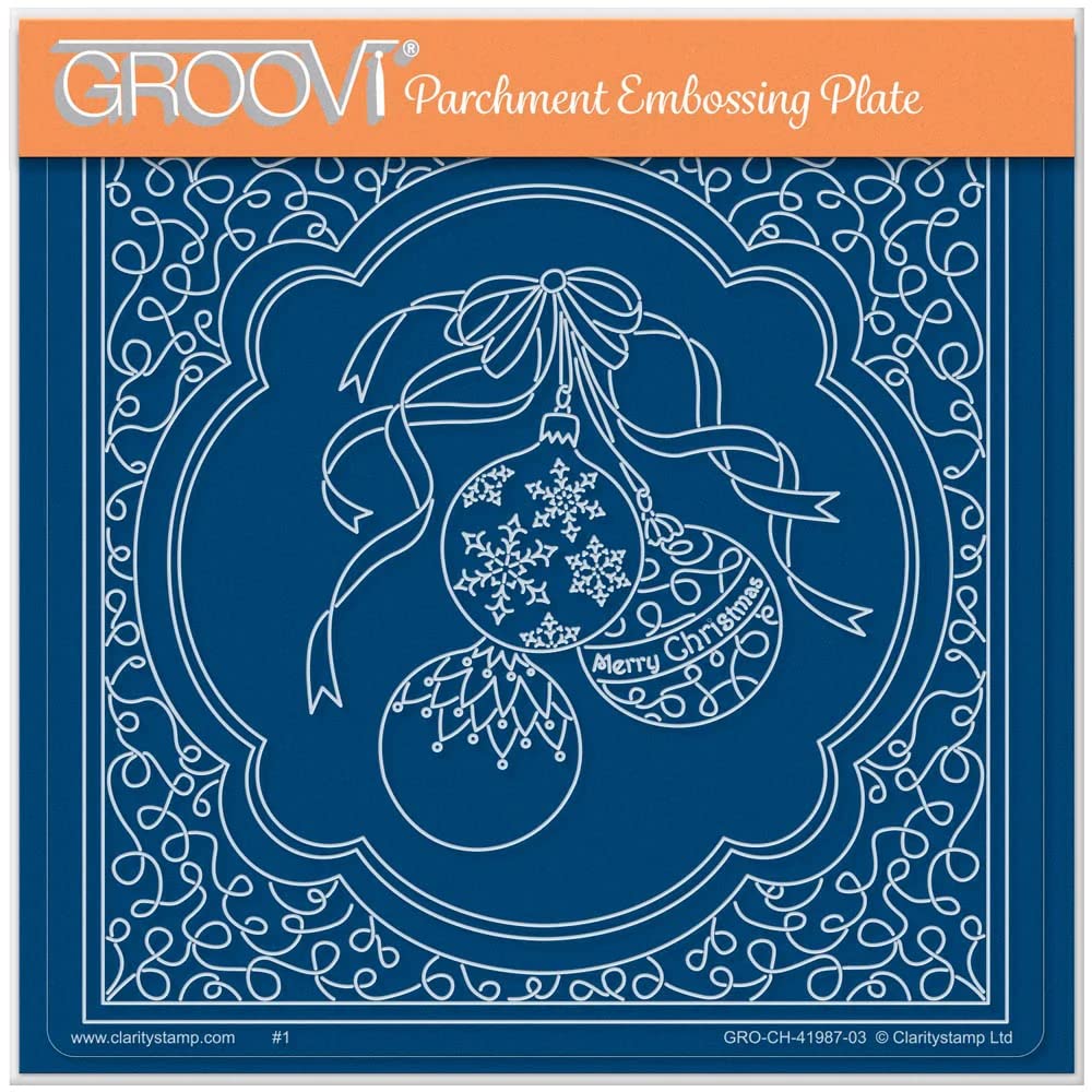 Clarity Stamps - Linda Williams' Trio of Baubles - Christmas Treasures A5 Square Groovi Plate