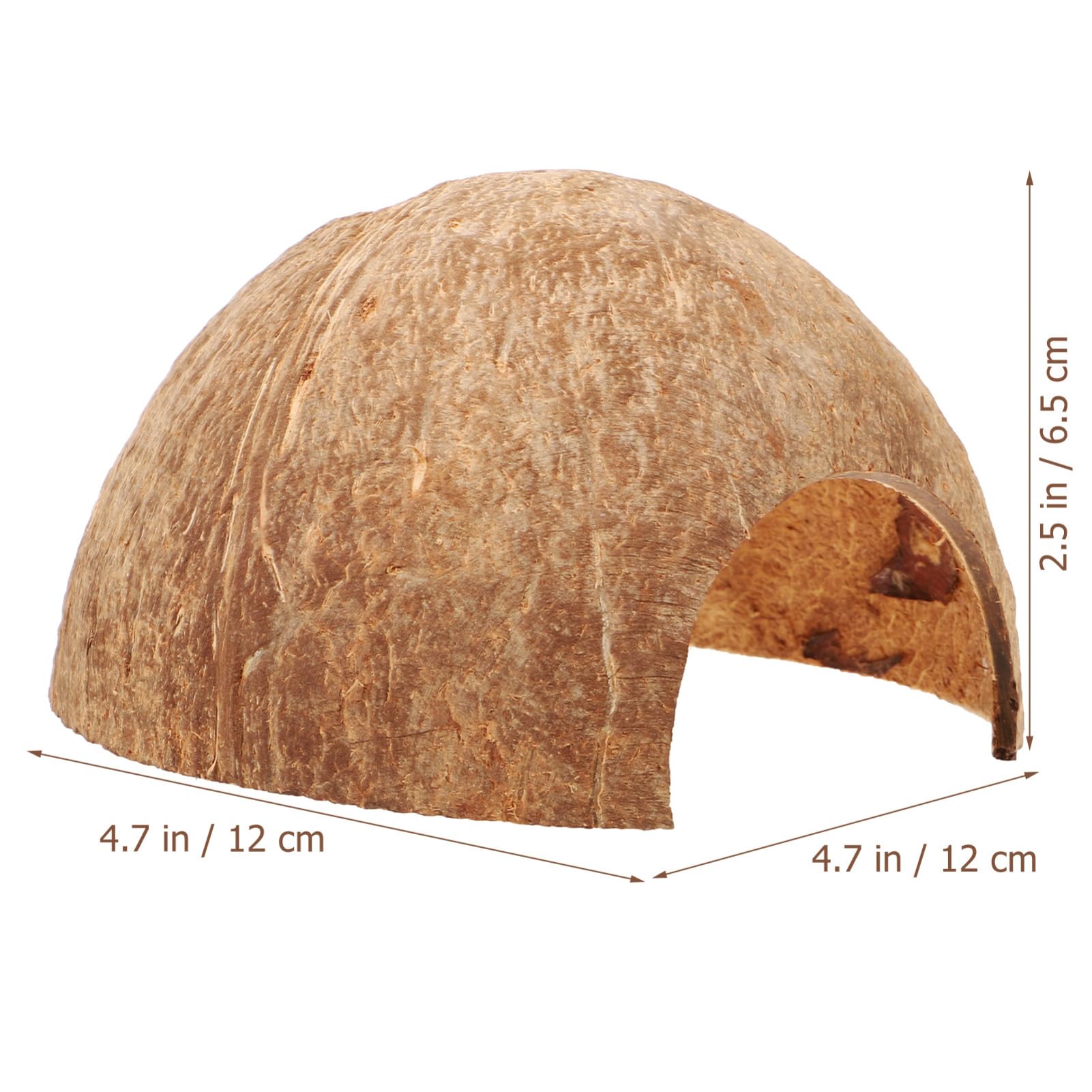 Abaodam Coconut Shell Reptile Hideout Adorable Decorative Cave for Snakes Lizards and Turtles Versatile Habitat Accessory for Aquarium Landscaping and Climbing Activities