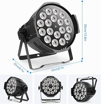 HOLDLAMP 4pcs 18 LED Par Headlights 200 W LED Stage Light 4 in 1 RGBW Stage Lighting Headlight Par Spotlight with DMX 4/8CH for Party Disco Bar Family Celebrations Churches [Energy Class A]