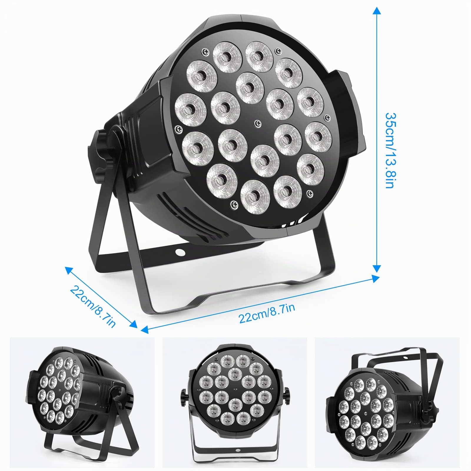 HOLDLAMP 18 LED Par Scheinwerfer, 200W LED Bühnenlicht 4 in 1 RGBW Bühnenbeleuchtung Scheinwerfer Par Strahler mit DMX 4/8CH für Party Disco Bar Familienfeiern Kirchen