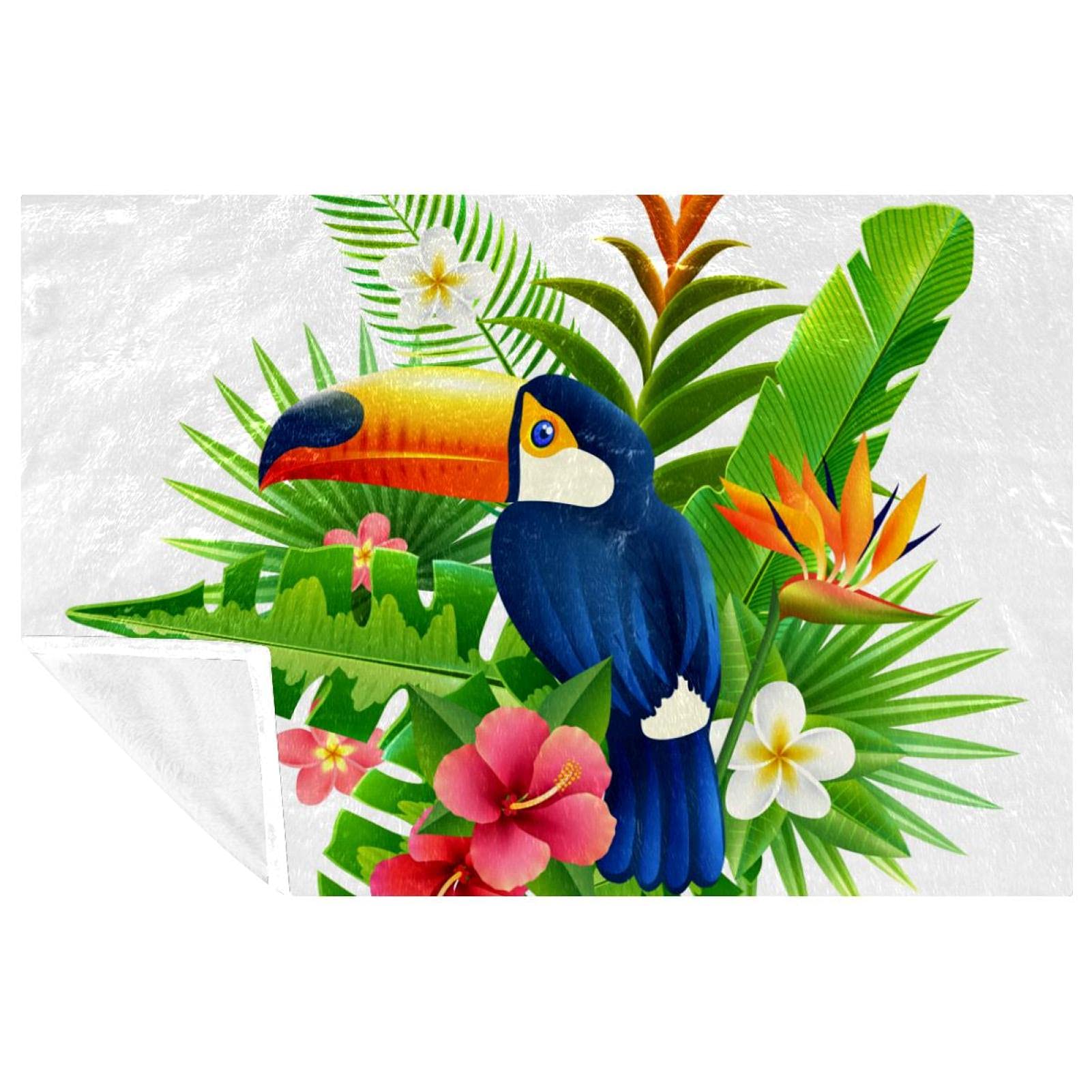 Couverture douce lit et canapé motif tropical finitions premium