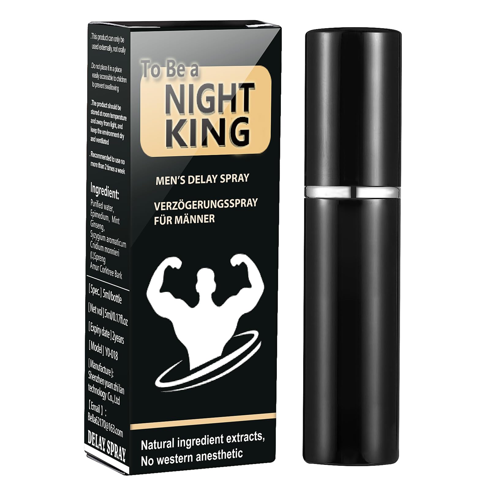 huile de massage retardatrice pour hommes Spray retardateur pour hommes, améliore la sensibilité masculine et prolonge l'endurance au lit - 0,17 fl oz
