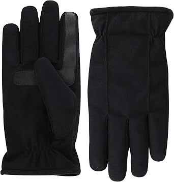 isotoner Mens Water Repellent Dual Lined Microfiber Touchscreen Gloves