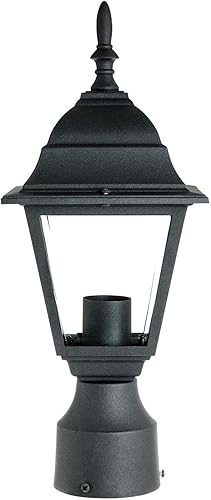 Sunlite 41322 Lámpara de carro de montaje en poste, 60 vatios máximo, enchufe de base media individual (E26), 120 voltios, exterior, listado UL,