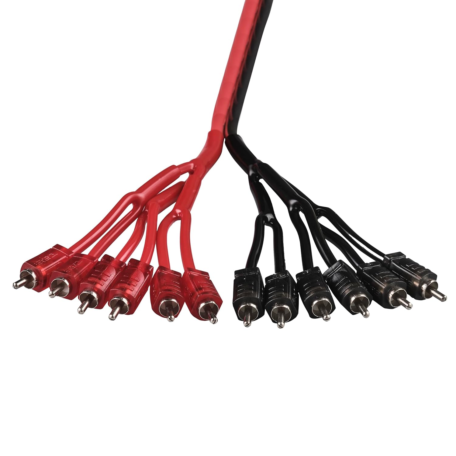 DS18 R2M12M Level 2 RCA 100% Copper OFC Y Connector 2 Male to 12 Male 1.5 Feet Ultra Flex, Durable Insulation - RED