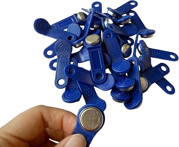 100x Dallas DS1990A DS1990 F5 Serial Number iButton I-Button Key IB Tag CardWaterproof RFID TAG (Blue)