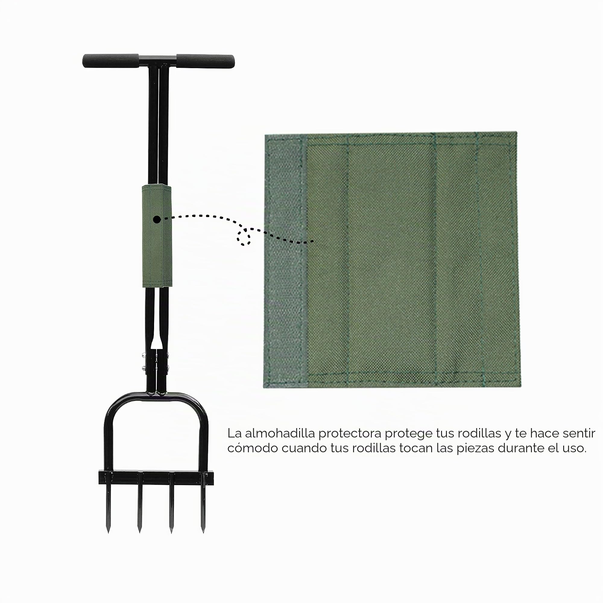 Gardzen, Aireador de Pinchos Resistente para Suelos compactados y césped, 90 x 28 cm, Negro