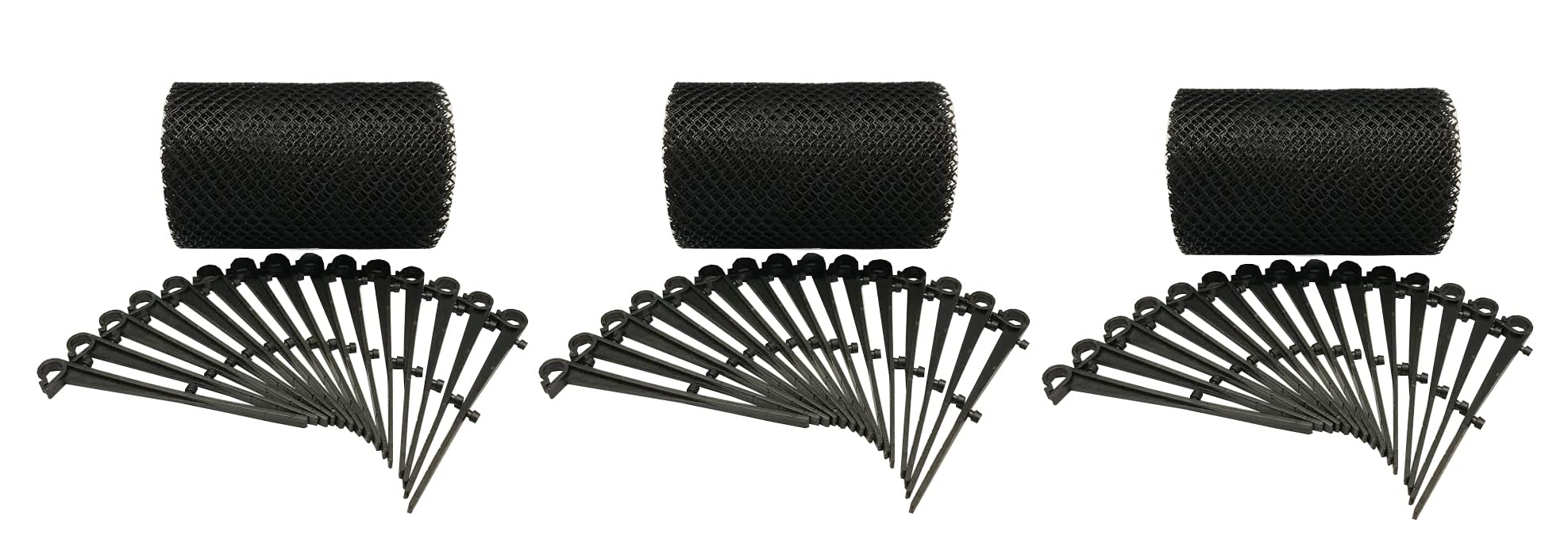 Selections Black Gutter Protection Mesh Guard Netting With Fixing Clips 6M Roll - Pack Of 3