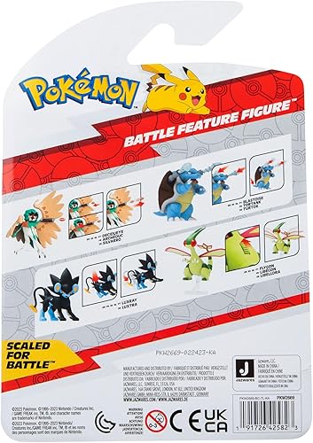 Miniatura 10 de Pokémon PKW2671 - Figura de batalla Flygon de 4.5 pulgadas con ataque de ala aleteada