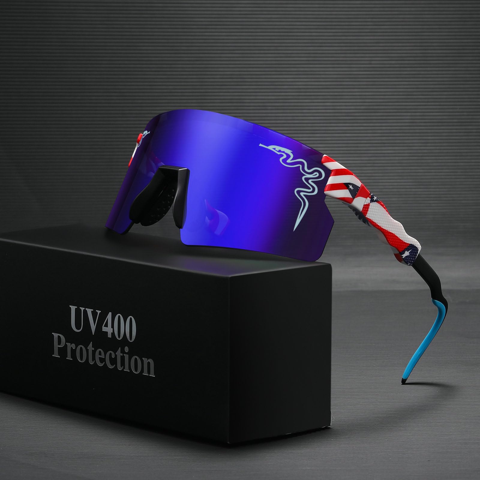 Occhiali da sole per adulti e giovani, con protezione UV400, unisex, per ciclismo, sport all'aria aperta, baseball