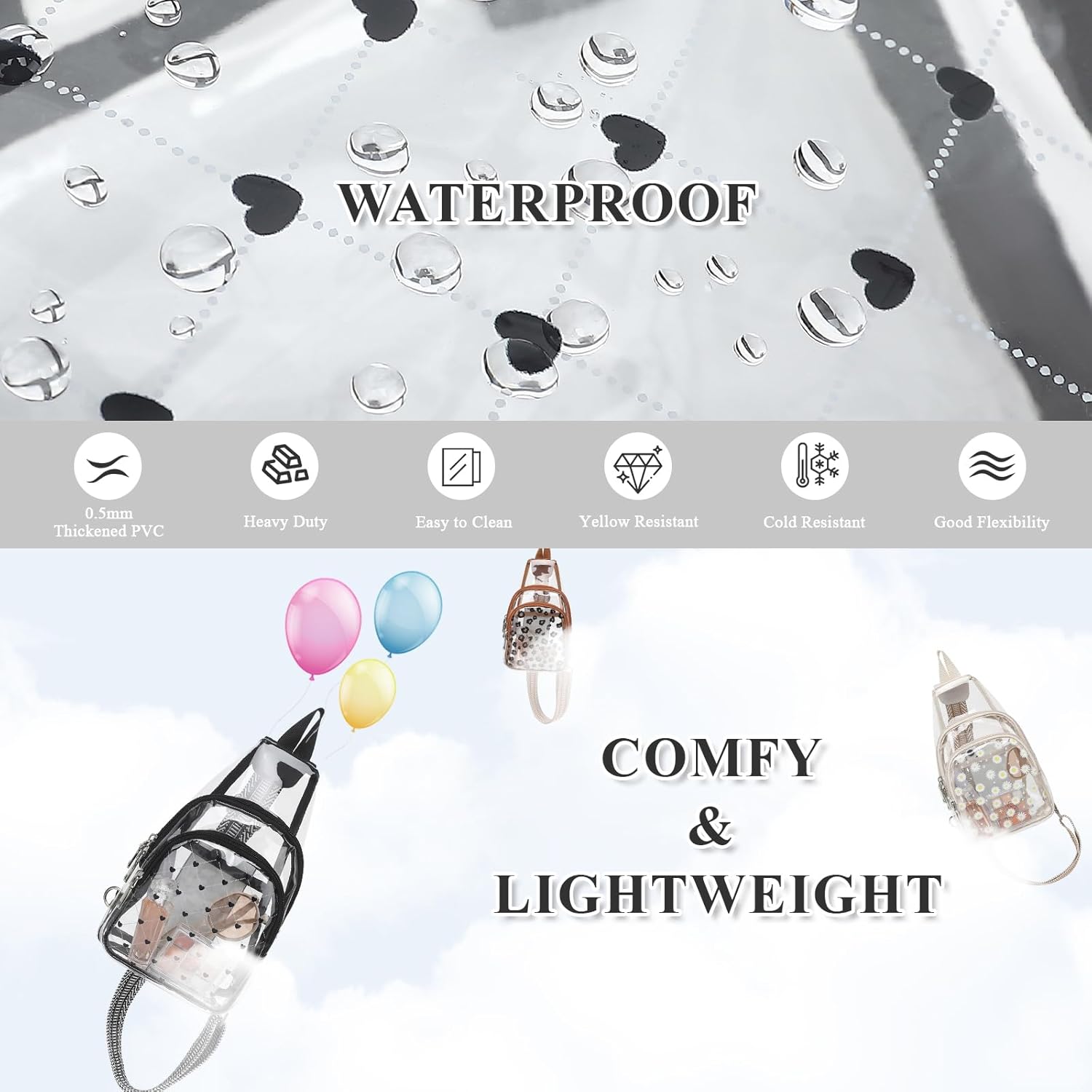 Clear Bag for Stadium Events, Clear Purse Stadium Crossbody Bag, Transparent Sling Bag for Concerts Sports - Image 5