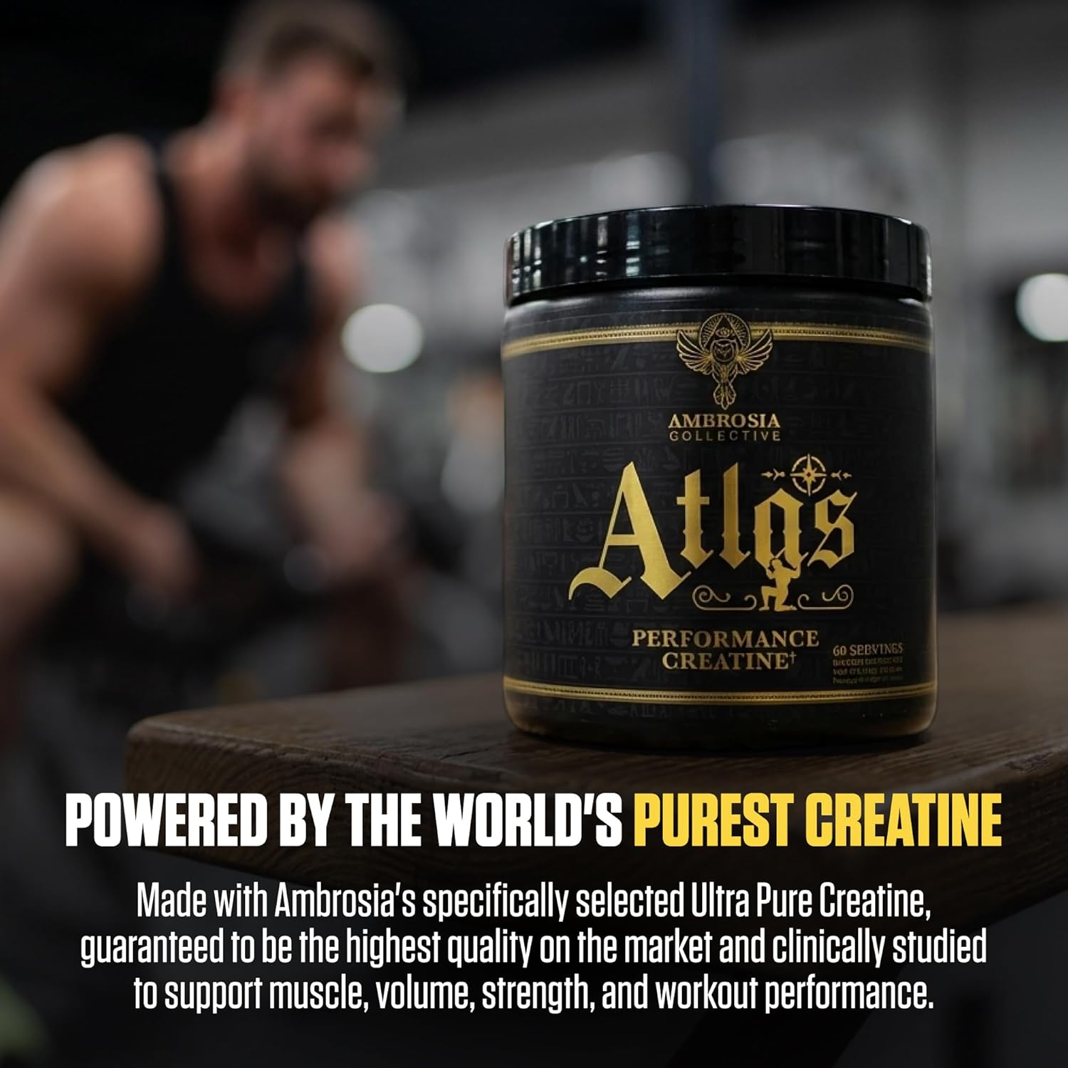 Ambrosia Atlas Performance Creatine Creapure® + Acetic Acid – Explosive Strength & Endurance Support – Muscle Recovery, Fatigue Resistance & Performance Boost Support – 30 Servings - Image 4