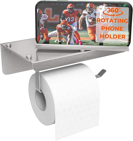 toilet paper holder with phone holder