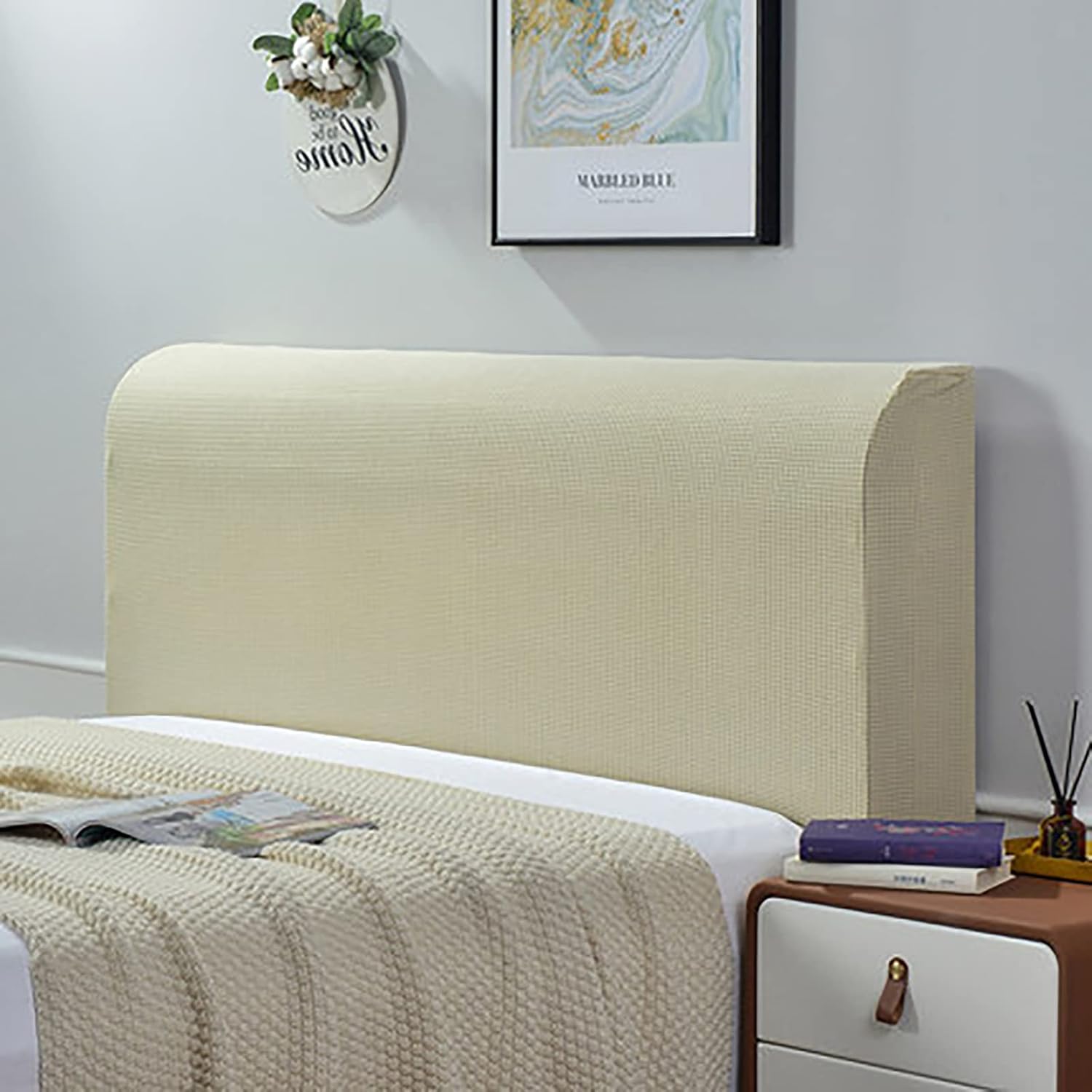 Headboard Cover for Single/King/Double Bed,Stretch All-Inclusive Bed Head Protector Cover,Transforms a Drab Looking Headboard,for Bedroom Decoration(120/150/180/200/220 cm)
