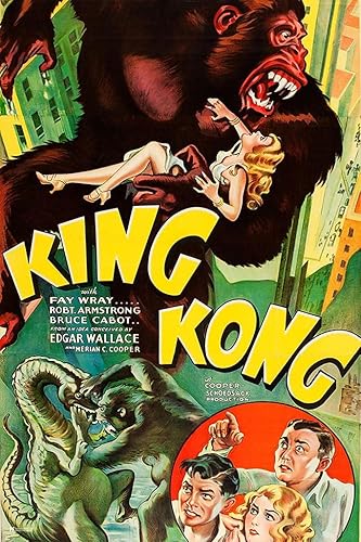 King Kong 1933 RKO Studio Retro Vintage Classic Hollywood Film Giant Ape Monkey Kaiju Póster de película de terror Monster Merchandise Original King