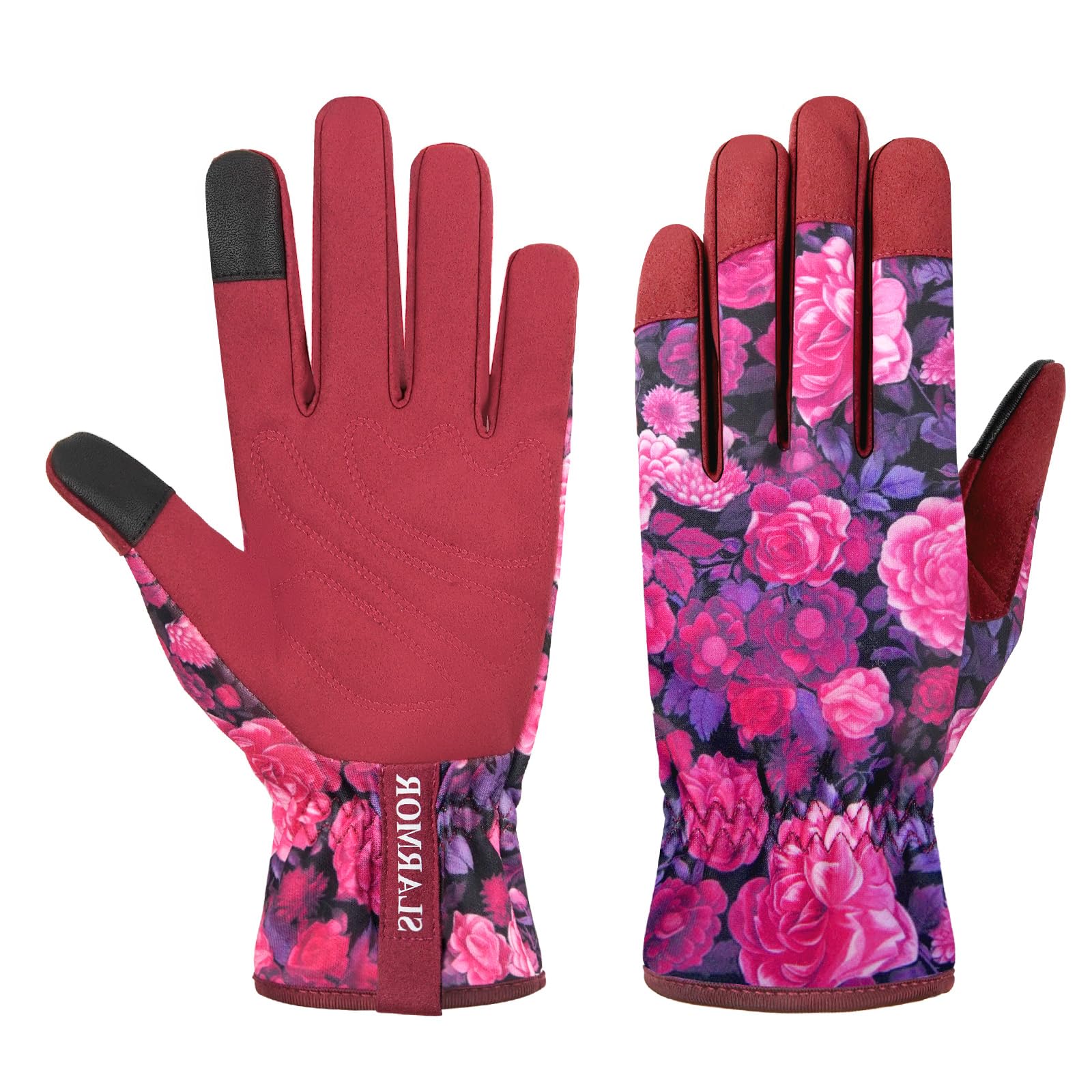 Gartenhandschuhe für Damen,Damen Gartenhandschuhe mit Touchscreen,Mikrofaser Leder Gartenhandschuhe Damen,Frauen Gartenhandschuhe für Hof, Reinigung, Gartenarbeit, Landschaftsbau, Pflücken, Pflanzen