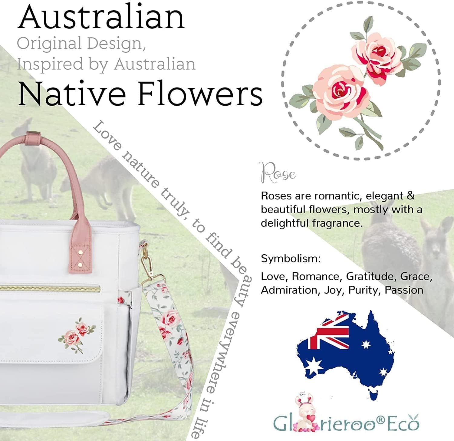 Hihealer Bolsa de almuerzo de lujo para mujer, regalo para el día de la madre, con diseño floral raro, grande, a prueba de fugas, con múltiples bolsillos, con correa extraíble, para trabajo, picnic