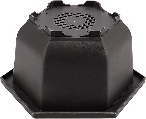 Miniatura 6 de HEIHAK Paquete de 5 Macetas para Bonsái, Macetas Hexagonales de Entrenamiento para Bonsái de Plástico con Malla Incorporada con Bandejas, Maceta