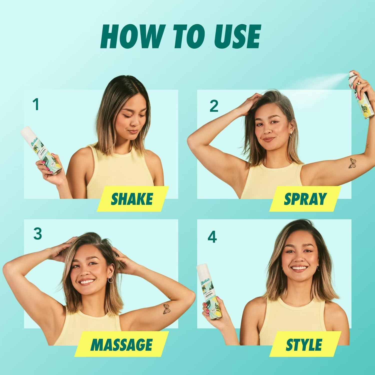 Batiste Dry Shampoo Spray, 4-Pack Variety Mix - Image 6