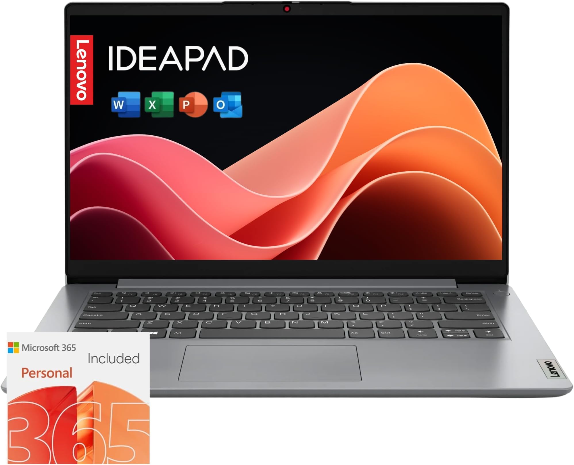 Lenovo IdeaPad 1i Laptop with Office 365 Home and Business • 128GB SSD • 8GB RAM • Intel Core • 14 Anti-Glare Screen • WiFi-6 • 11HR Battery • Windows 11 no Mouse