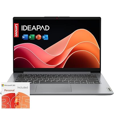 Lenovo IdeaPad 15.6" HD Anti-Glare w/ 1 Year Microsoft 365, 12GB RAM, 384GB SSD, Windows 11 Home, Up to 9.5 Hours Battery Life, Intel Processor, WiFi 6, HDMI, USB-C, SD Card Reader, w/WOWPC USB
