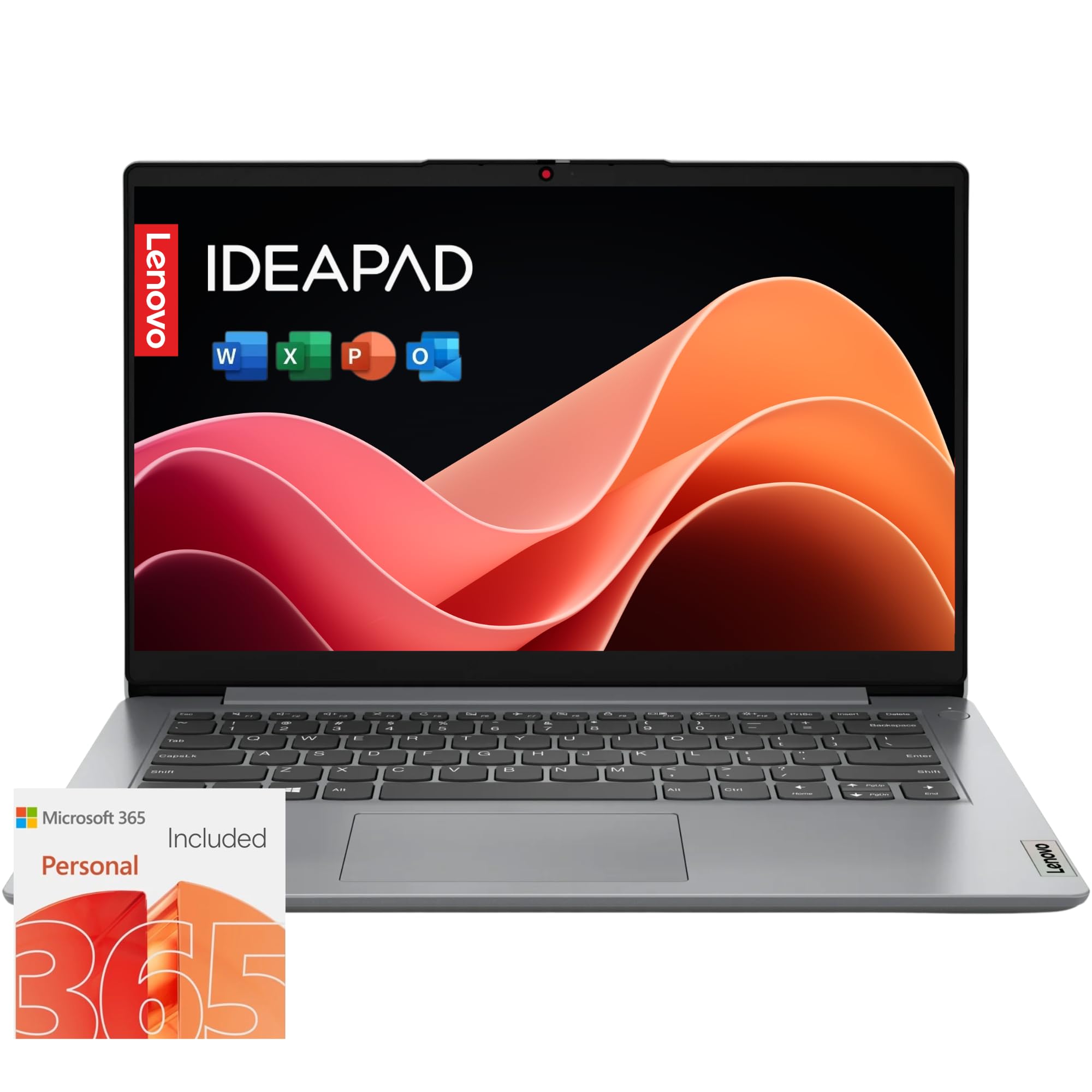 Lenovo IdeaPad 1i Laptop with Microsoft 365 Home and Business • 12GB RAM • 1TB Cloud Storage and 256GB SSD • Intel Core • 15 Anti-Glare Screen • WiFi-6 • 11HR Battery • Windows 11 • w/o Earbuds