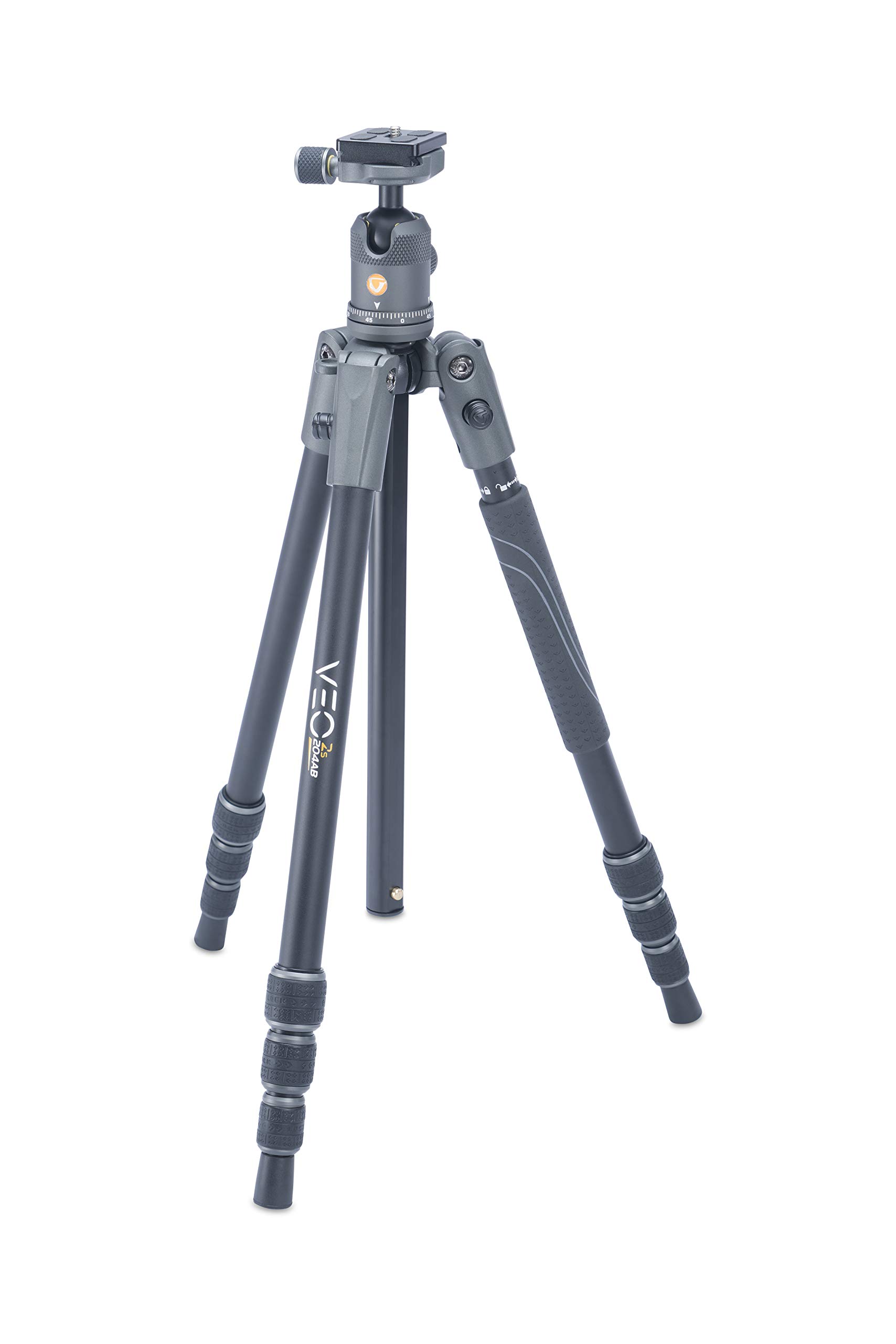 Vanguard VEO2S204AB Aluminum Travel Tripod with Ball Head, Monopod Option, Smart Phone Holder, Spiked Feet, and Tripod Bag