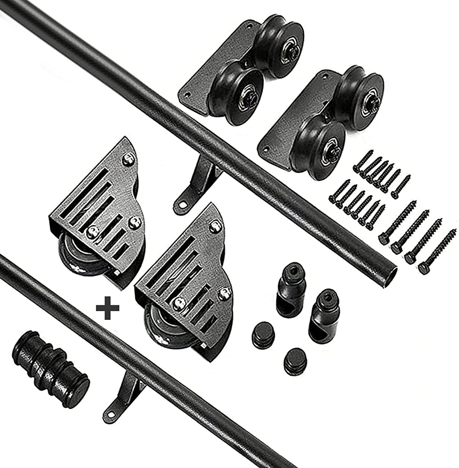 Kit de rails de 2 m pour échelle coulissante en acier noir
