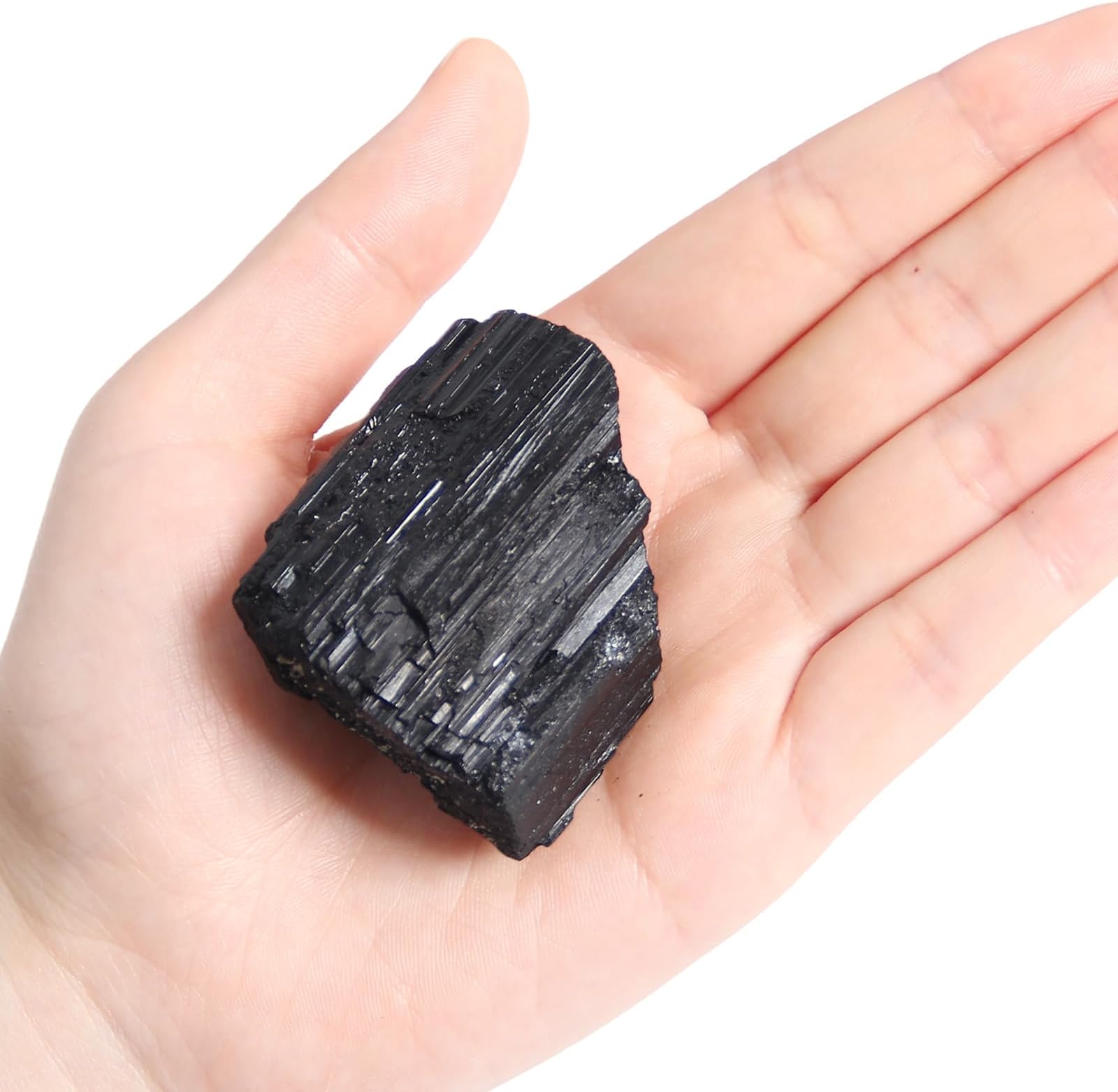 Raw Black Tourmaline Crystals, 110-130 Grams Black Tourmaline Healing Crystals, Natural Rough Stones Crystal for Tumbling, Cabbing, Fountain Rocks, Decoration, Polishing, Wire Wrapping, Wicca & Reiki