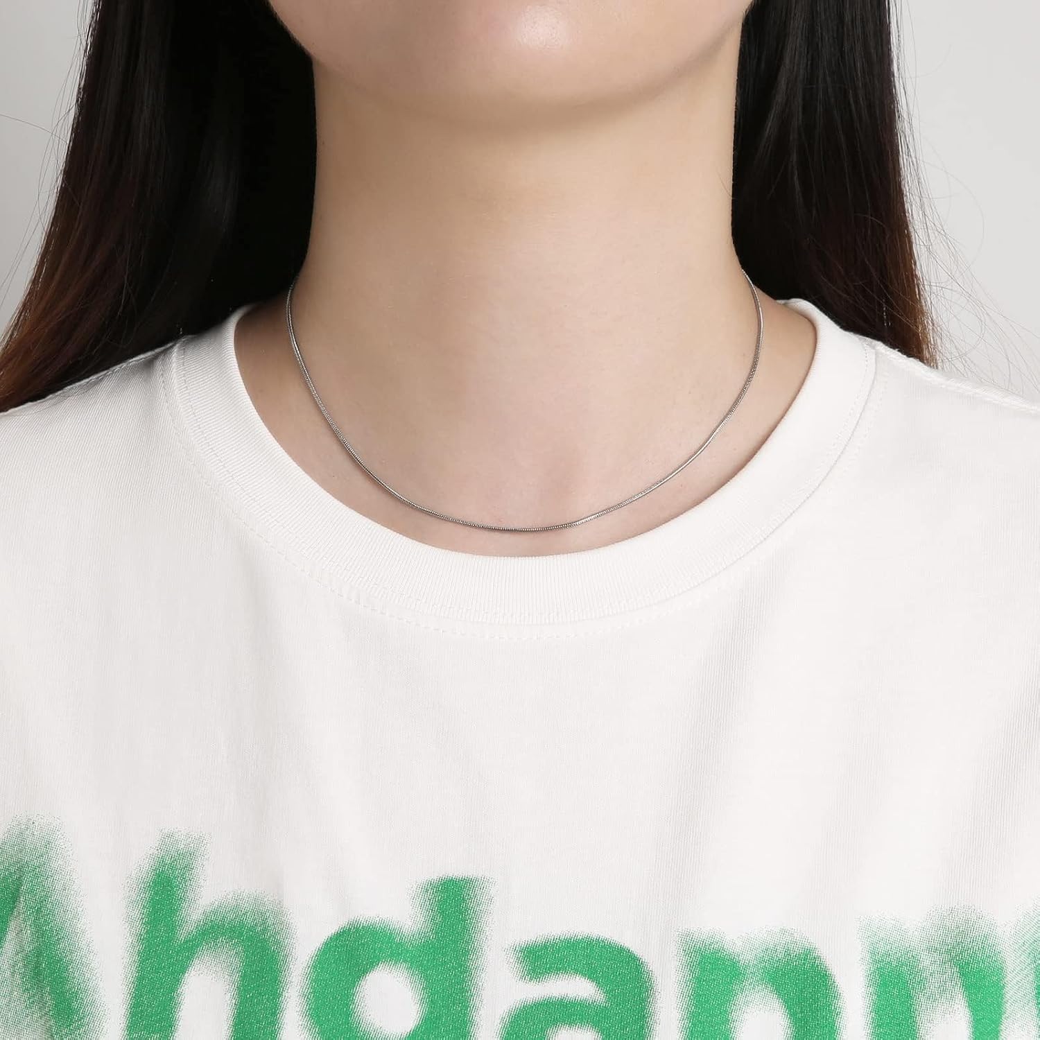 HZMAN Stainless Steel Snake Chain Necklace for Men Women Length 16-30'' image 3