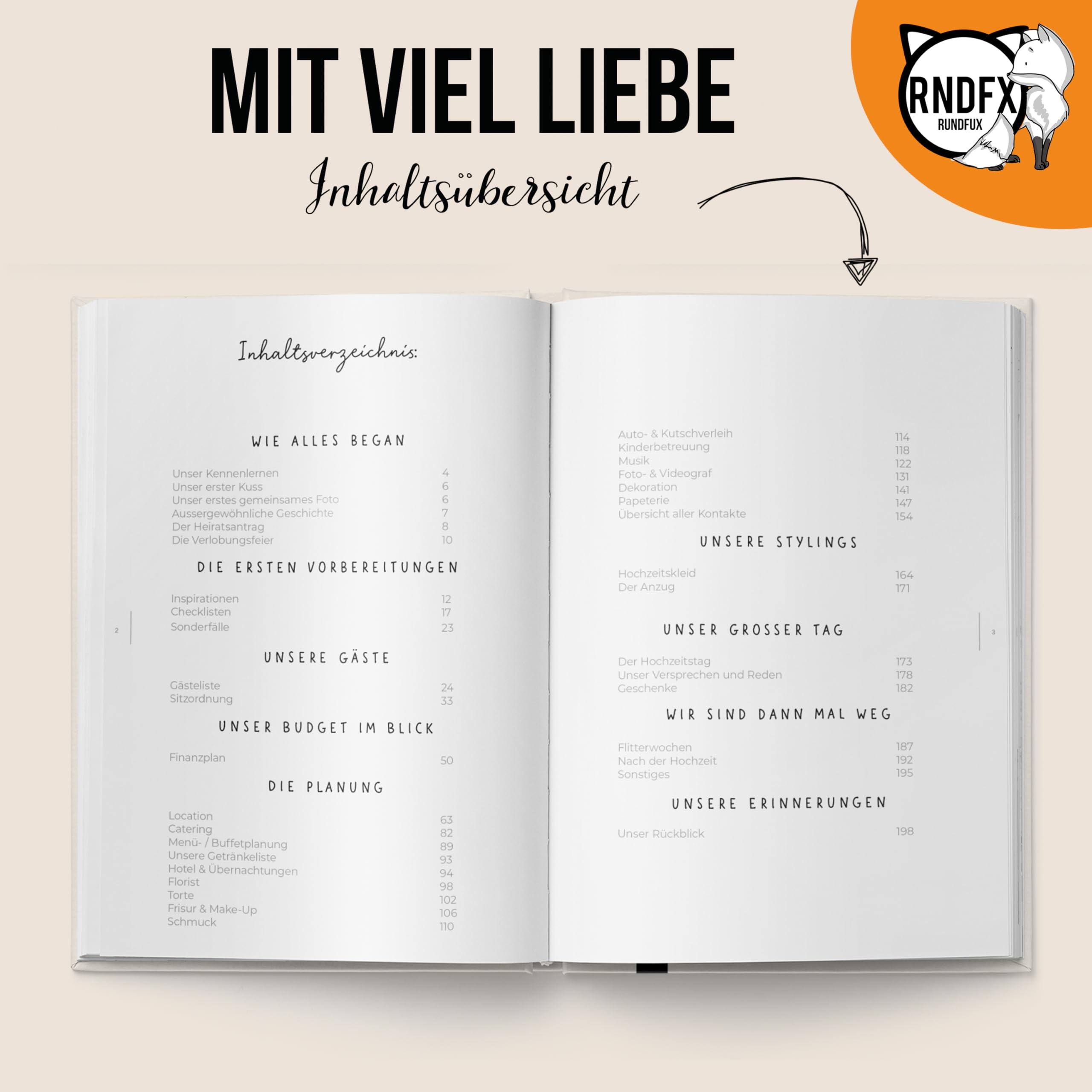 XXL Wedding Planner (JA-Design Gold) - Hochzeitsplaner extra Groß DIN A4 - Boho mit oder ohne Personalisierung 02