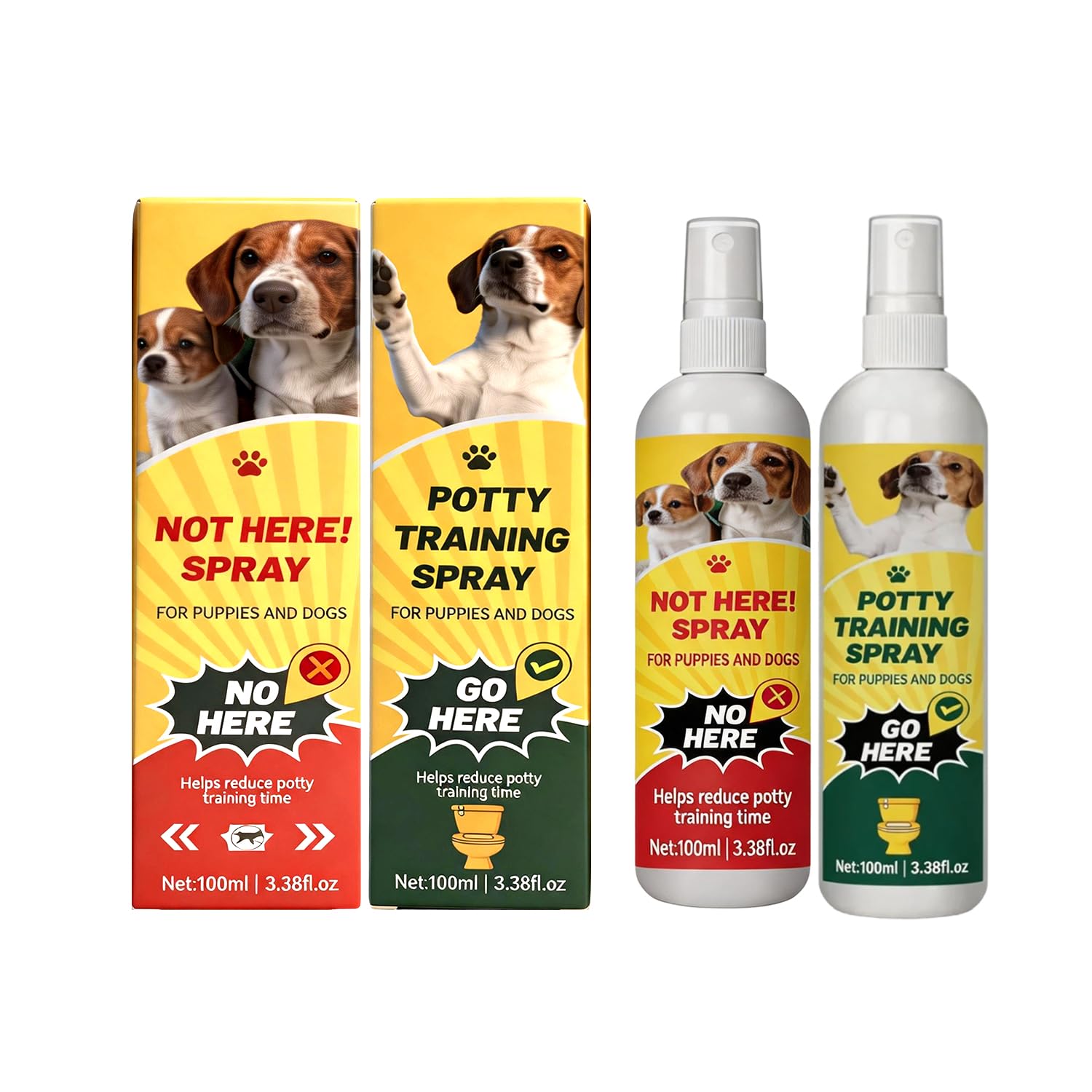 Dog Potty Training Spray Set, Puppy Pee Spray for Indoor & Outdoor