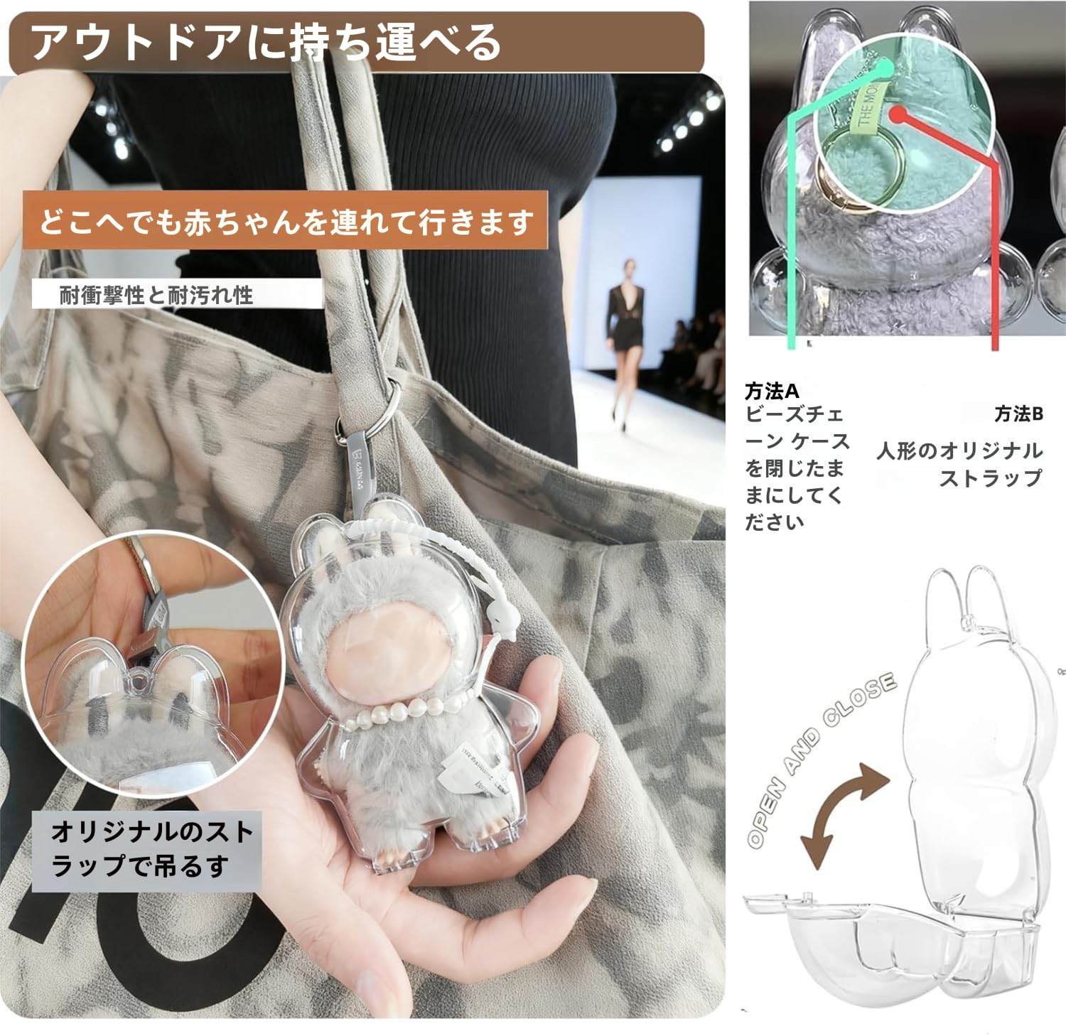 Amazon.co.jp: LABUBU に適合する ケース 透明 クリアカバー ラブブ
